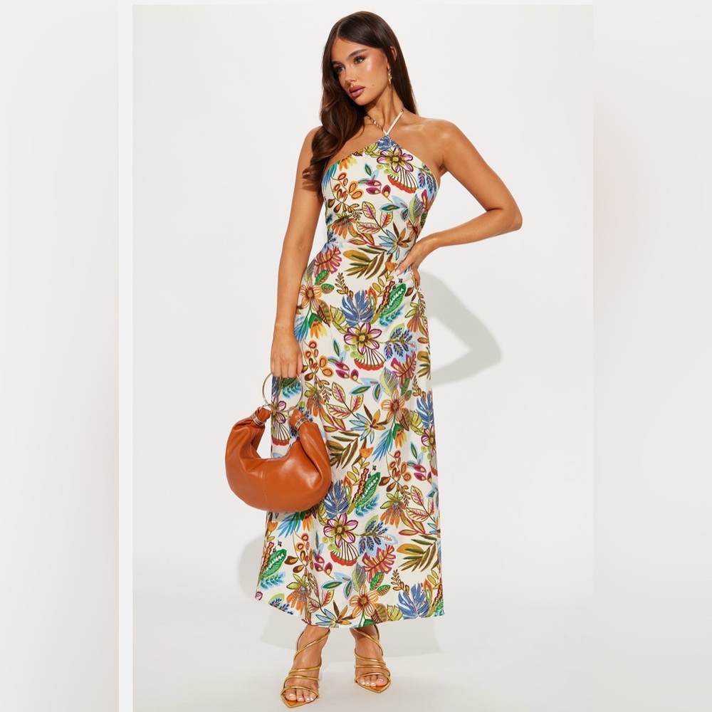 Floral Halter Maxi Dress